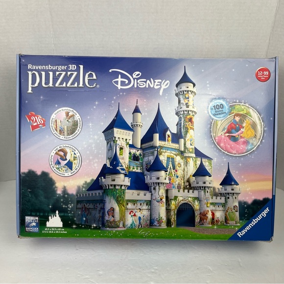 SALE-Disney-Ravensburger 3-D puzzle-Cinderella Castle-IOB-216pc complete-RARE - Picture 1 of 12